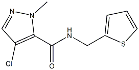 4-chloro-2-methyl-N-(thiophen-2-ylmethyl)pyrazole-3-carboxamide 化学構造式