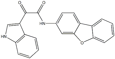 N-dibenzofuran-3-yl-2-(1H-indol-3-yl)-2-oxoacetamide Structure