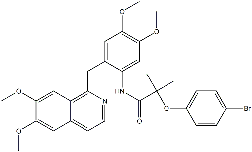 2-(4-bromophenoxy)-N-[2-[(6,7-dimethoxyisoquinolin-1-yl)methyl]-4,5-dimethoxyphenyl]-2-methylpropanamide Structure