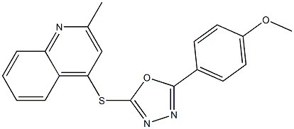 2-(4-methoxyphenyl)-5-(2-methylquinolin-4-yl)sulfanyl-1,3,4-oxadiazole Structure