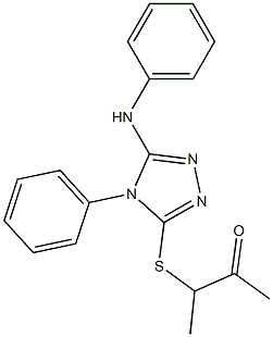 3-[(5-anilino-4-phenyl-1,2,4-triazol-3-yl)sulfanyl]butan-2-one 化学構造式