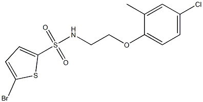 5-bromo-N-[2-(4-chloro-2-methylphenoxy)ethyl]thiophene-2-sulfonamide 结构式