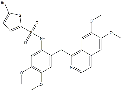 5-bromo-N-[2-[(6,7-dimethoxyisoquinolin-1-yl)methyl]-4,5-dimethoxyphenyl]thiophene-2-sulfonamide