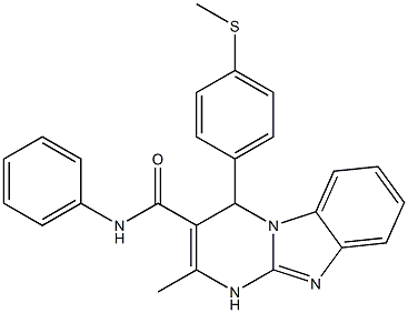 2-methyl-4-(4-methylsulfanylphenyl)-N-phenyl-1,4-dihydropyrimido[1,2-a]benzimidazole-3-carboxamide Structure