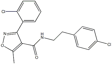 3-(2-chlorophenyl)-N-[2-(4-chlorophenyl)ethyl]-5-methyl-1,2-oxazole-4-carboxamide Struktur