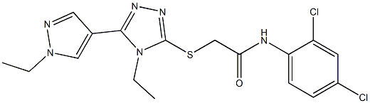 N-(2,4-dichlorophenyl)-2-[[4-ethyl-5-(1-ethylpyrazol-4-yl)-1,2,4-triazol-3-yl]sulfanyl]acetamide Struktur