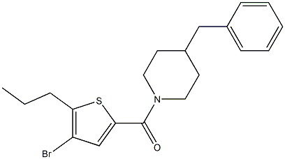 (4-benzylpiperidin-1-yl)-(4-bromo-5-propylthiophen-2-yl)methanone 结构式