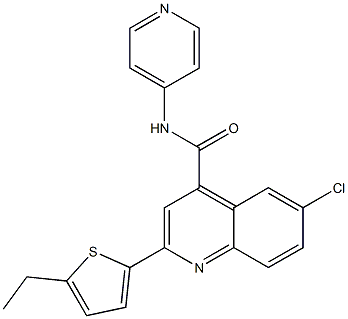 6-chloro-2-(5-ethylthiophen-2-yl)-N-pyridin-4-ylquinoline-4-carboxamide Structure