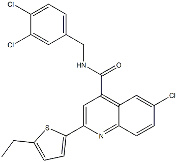 6-chloro-N-[(3,4-dichlorophenyl)methyl]-2-(5-ethylthiophen-2-yl)quinoline-4-carboxamide