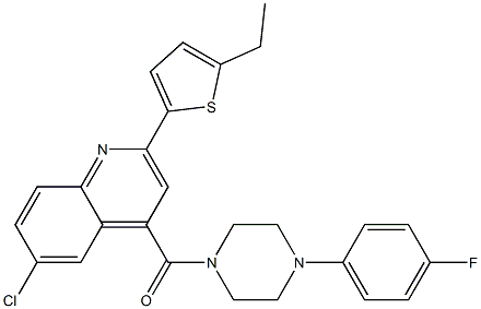 [6-chloro-2-(5-ethylthiophen-2-yl)quinolin-4-yl]-[4-(4-fluorophenyl)piperazin-1-yl]methanone Structure