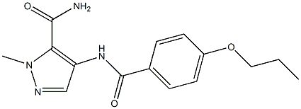 2-methyl-4-[(4-propoxybenzoyl)amino]pyrazole-3-carboxamide 化学構造式