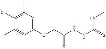 1-[[2-(4-chloro-3,5-dimethylphenoxy)acetyl]amino]-3-ethylthiourea,,结构式