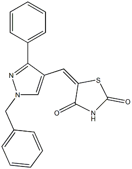 (5E)-5-[(1-benzyl-3-phenylpyrazol-4-yl)methylidene]-1,3-thiazolidine-2,4-dione