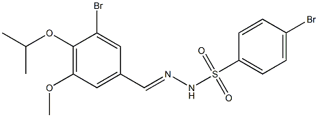 4-bromo-N-[(E)-(3-bromo-5-methoxy-4-propan-2-yloxyphenyl)methylideneamino]benzenesulfonamide,,结构式