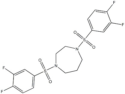 1,4-bis[(3,4-difluorophenyl)sulfonyl]-1,4-diazepane 结构式