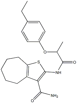 2-[2-(4-ethylphenoxy)propanoylamino]-5,6,7,8-tetrahydro-4H-cyclohepta[b]thiophene-3-carboxamide Structure