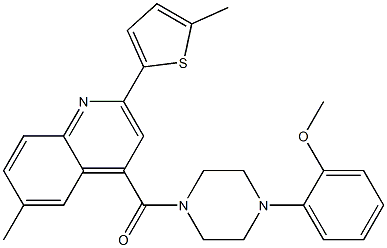 [4-(2-methoxyphenyl)piperazin-1-yl]-[6-methyl-2-(5-methylthiophen-2-yl)quinolin-4-yl]methanone Structure