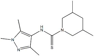 3,5-dimethyl-N-(1,3,5-trimethylpyrazol-4-yl)piperidine-1-carbothioamide Structure