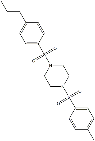 1-(4-methylphenyl)sulfonyl-4-(4-propylphenyl)sulfonylpiperazine,,结构式