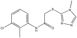 N-(3-chloro-2-methylphenyl)-2-[(4-methyl-1,2,4-triazol-3-yl)sulfanyl]acetamide 结构式