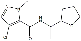 4-chloro-2-methyl-N-[1-(oxolan-2-yl)ethyl]pyrazole-3-carboxamide Structure