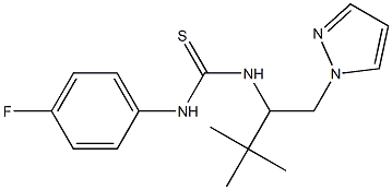 1-(3,3-dimethyl-1-pyrazol-1-ylbutan-2-yl)-3-(4-fluorophenyl)thiourea Structure