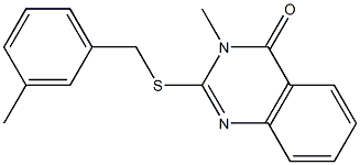 3-methyl-2-[(3-methylphenyl)methylsulfanyl]quinazolin-4-one Struktur