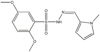 2,5-dimethoxy-N-[(Z)-(1-methylpyrrol-2-yl)methylideneamino]benzenesulfonamide,,结构式