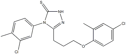 3-[3-(4-chloro-2-methylphenoxy)propyl]-4-(3-chloro-4-methylphenyl)-1H-1,2,4-triazole-5-thione Structure