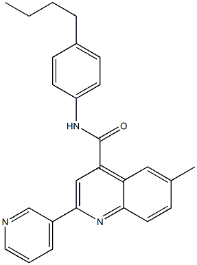 N-(4-butylphenyl)-6-methyl-2-pyridin-3-ylquinoline-4-carboxamide Struktur