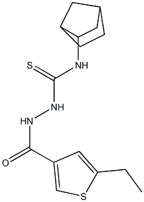 1-(3-bicyclo[2.2.1]heptanyl)-3-[(5-ethylthiophene-3-carbonyl)amino]thiourea Struktur