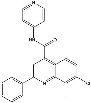 7-chloro-8-methyl-2-phenyl-N-pyridin-4-ylquinoline-4-carboxamide Structure