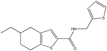 5-ethyl-N-(thiophen-2-ylmethyl)-4,5,6,7-tetrahydro-1-benzothiophene-2-carboxamide,,结构式