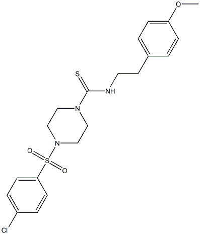 4-(4-chlorophenyl)sulfonyl-N-[2-(4-methoxyphenyl)ethyl]piperazine-1-carbothioamide Structure