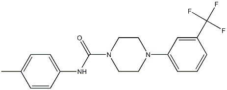 N-(4-methylphenyl)-4-[3-(trifluoromethyl)phenyl]piperazine-1-carboxamide Struktur