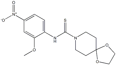 N-(2-methoxy-4-nitrophenyl)-1,4-dioxa-8-azaspiro[4.5]decane-8-carbothioamide Structure