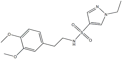 N-[2-(3,4-dimethoxyphenyl)ethyl]-1-ethylpyrazole-4-sulfonamide 结构式