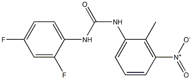 1-(2,4-difluorophenyl)-3-(2-methyl-3-nitrophenyl)urea 化学構造式