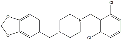 1-(1,3-benzodioxol-5-ylmethyl)-4-[(2,6-dichlorophenyl)methyl]piperazine 结构式