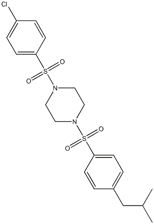 1-(4-chlorophenyl)sulfonyl-4-[4-(2-methylpropyl)phenyl]sulfonylpiperazine