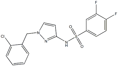 N-[1-[(2-chlorophenyl)methyl]pyrazol-3-yl]-3,4-difluorobenzenesulfonamide Struktur
