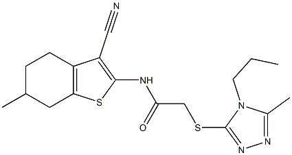 N-(3-cyano-6-methyl-4,5,6,7-tetrahydro-1-benzothiophen-2-yl)-2-[(5-methyl-4-propyl-1,2,4-triazol-3-yl)sulfanyl]acetamide Structure