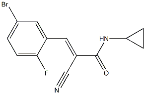 (E)-3-(5-bromo-2-fluorophenyl)-2-cyano-N-cyclopropylprop-2-enamide Structure