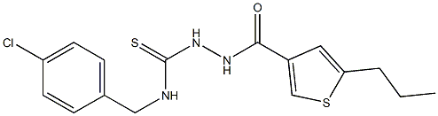 1-[(4-chlorophenyl)methyl]-3-[(5-propylthiophene-3-carbonyl)amino]thiourea Struktur