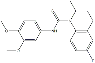 N-(3,4-dimethoxyphenyl)-6-fluoro-2-methyl-3,4-dihydro-2H-quinoline-1-carbothioamide Structure