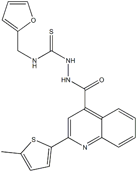 1-(furan-2-ylmethyl)-3-[[2-(5-methylthiophen-2-yl)quinoline-4-carbonyl]amino]thiourea Structure