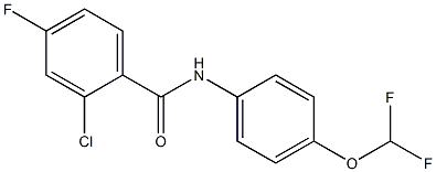 2-chloro-N-[4-(difluoromethoxy)phenyl]-4-fluorobenzamide 化学構造式