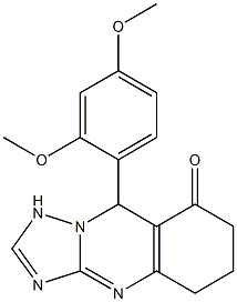 9-(2,4-dimethoxyphenyl)-5,6,7,9-tetrahydro-1H-[1,2,4]triazolo[5,1-b]quinazolin-8-one Struktur