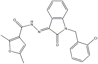 N-[(E)-[1-[(2-chlorophenyl)methyl]-2-oxoindol-3-ylidene]amino]-2,5-dimethylfuran-3-carboxamide Structure