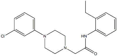 2-[4-(3-chlorophenyl)piperazin-1-yl]-N-(2-ethylphenyl)acetamide Structure
